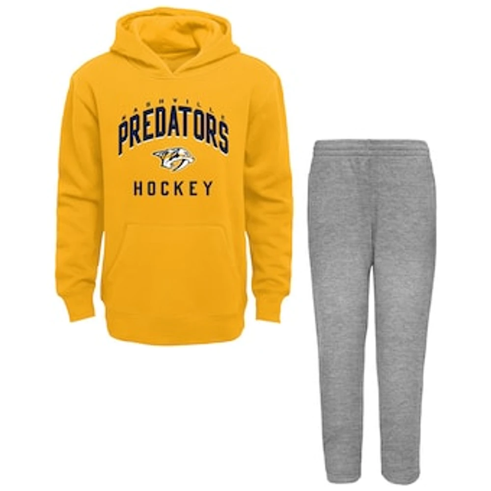 Toddler Gold/Heather Gray Nashville Predators Play by Pullover Hoodie & Pants Set