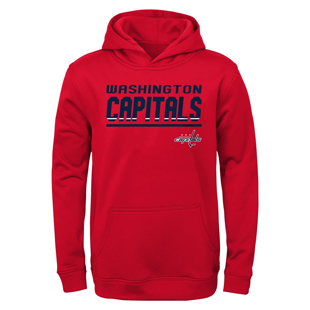 Youth Red Washington Capitals Headliner Pullover Hoodie