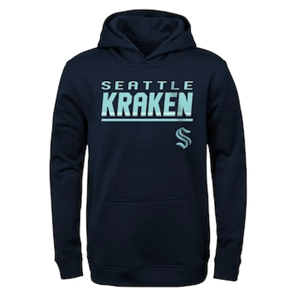 Youth Navy Seattle Kraken Headliner Pullover Hoodie