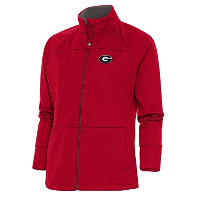 Women's Antigua  Red Georgia Bulldogs Links Full-Zip Golf Jacket