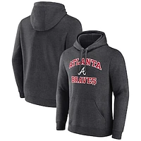 Men's Fanatics Heather Charcoal Atlanta Braves Heart & Soul Pullover Hoodie