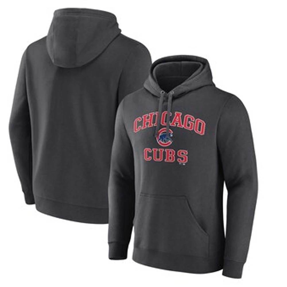 Men's Fanatics Heather Charcoal Chicago Cubs Heart & Soul Pullover Hoodie