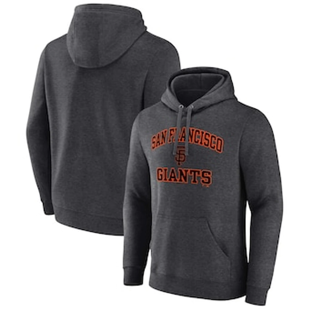 Men's Fanatics Heather Charcoal San Francisco Giants Heart & Soul Pullover Hoodie