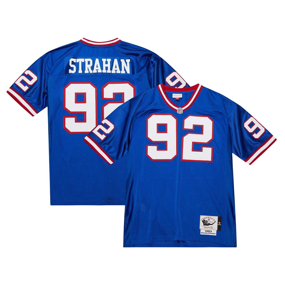 Men's Mitchell & Ness Michael Strahan Royal New York Giants 1993 Authentic Throwback Retired Player Jersey