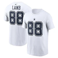 Men's Nike CeeDee Lamb  White Dallas Cowboys Player Name & Number T-Shirt