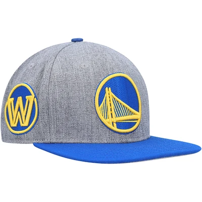 Men's Pro Standard Gray/Royal Golden State Warriors Classic Logo Two-Tone Snapback Hat