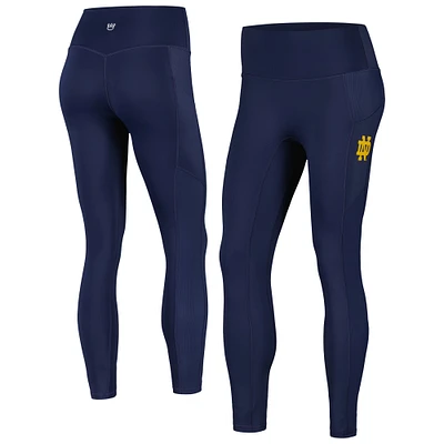 Women's Navy Notre Dame Fighting Irish 7/8 Ribbed Pocket iLeggings