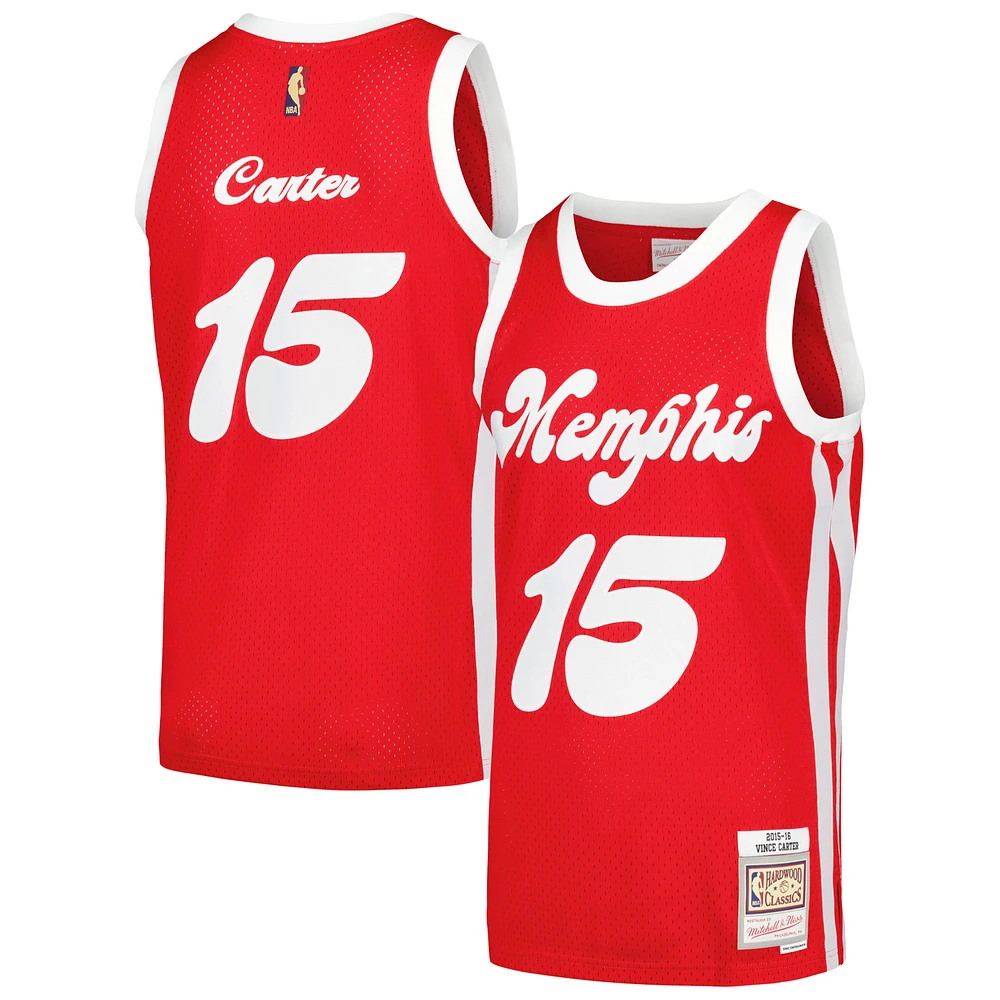 Men's Mitchell & Ness Vince Carter Red Memphis Grizzlies  2015/16 Hardwood Classics Swingman Jersey