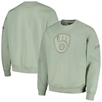 Men's Pro Standard Green Milwaukee Brewers Neutral Drop Shoulder Pullover Sweatshirt