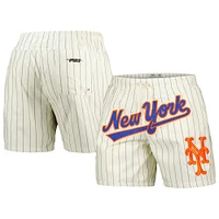 Men's Pro Standard Cream New York Mets Pinstripe Retro Classic Woven Shorts