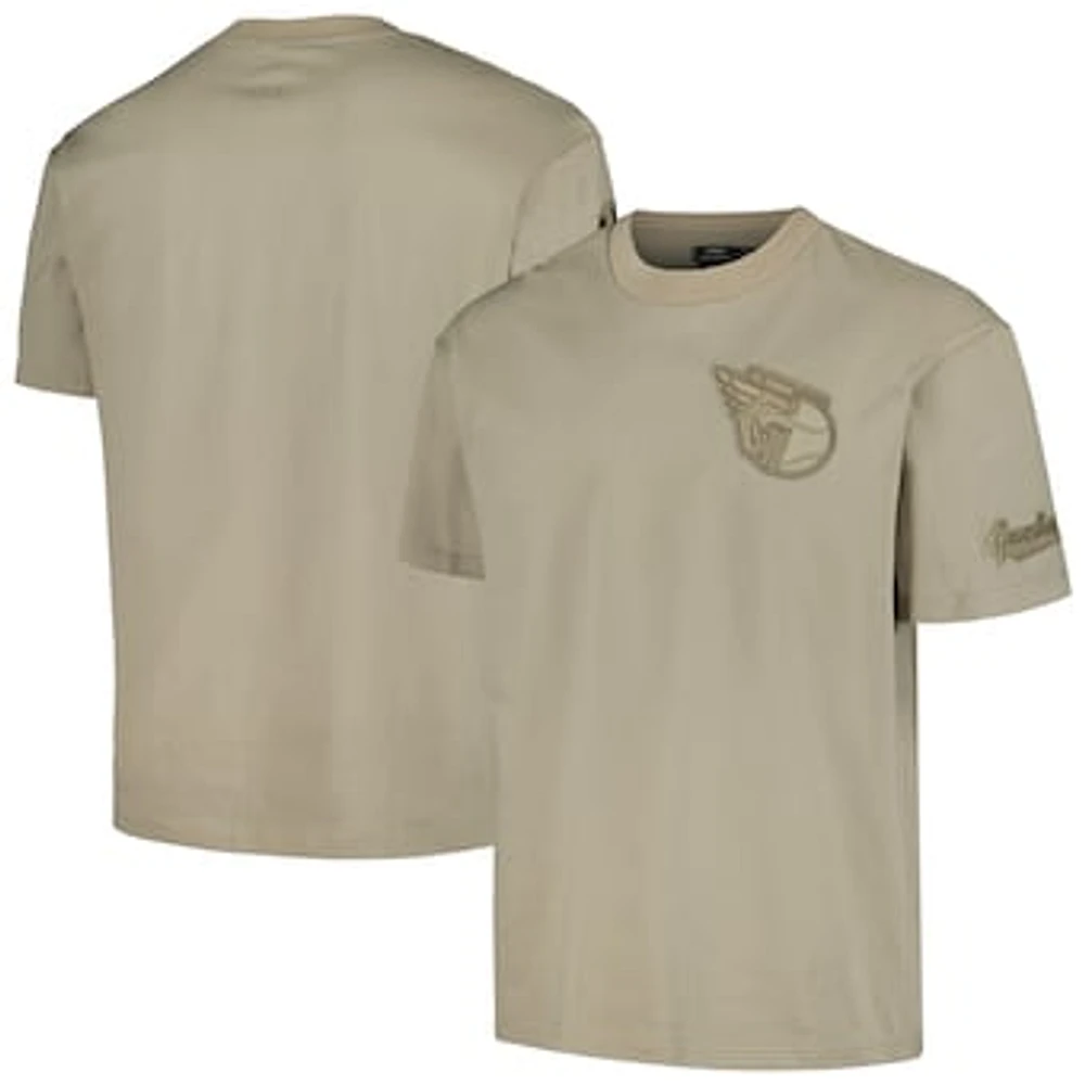 Men's Pro Standard Tan Cleveland Guardians Neutral Drop Shoulder T-Shirt