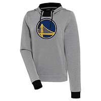 Women's Antigua Golden State Warriors Axe Bunker Tri-Blend Pullover Hoodie