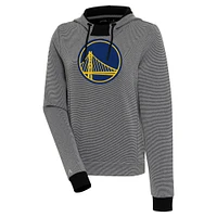 Women's Antigua Golden State Warriors Axe Bunker Tri-Blend Pullover Hoodie