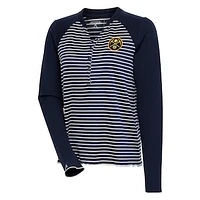 Women's Antigua  Navy Denver Nuggets Maverick Long Sleeve Henley T-Shirt