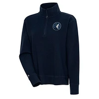 Women's Antigua  Navy Minnesota Timberwolves Portal Quarter-Zip Pullover Top