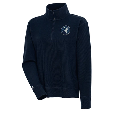 Women's Antigua  Navy Minnesota Timberwolves Portal Quarter-Zip Pullover Top