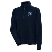 Women's Antigua  Navy Minnesota Timberwolves Portal Quarter-Zip Pullover Top