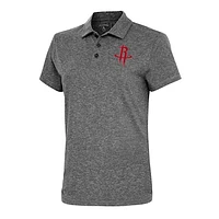 Women's Antigua  Heather Black Houston Rockets Motivated Polo