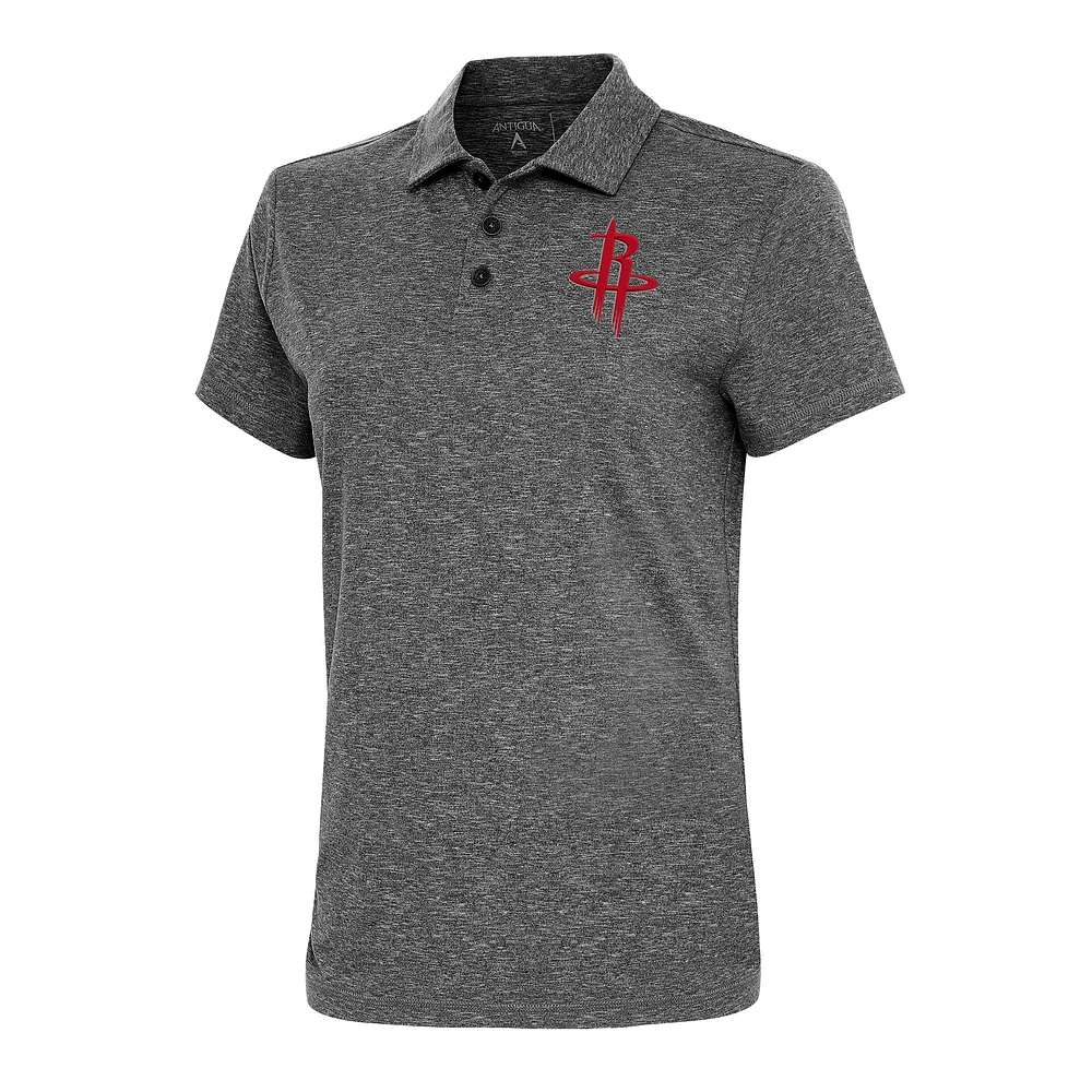 Women's Antigua Heather Black Houston Rockets Motivated Polo