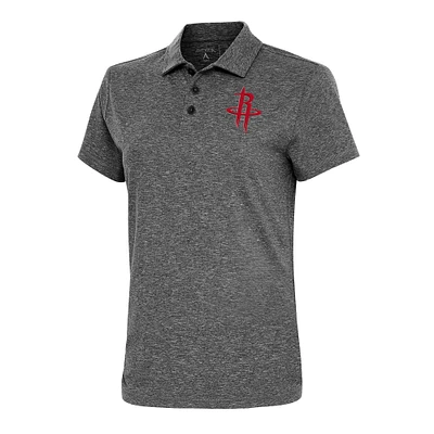Women's Antigua  Heather Black Houston Rockets Motivated Polo