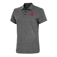 Women's Antigua  Heather Black Houston Rockets Motivated Polo