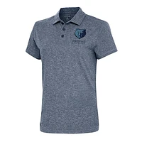 Women's Antigua  Heather Navy Memphis Grizzlies Motivated Polo