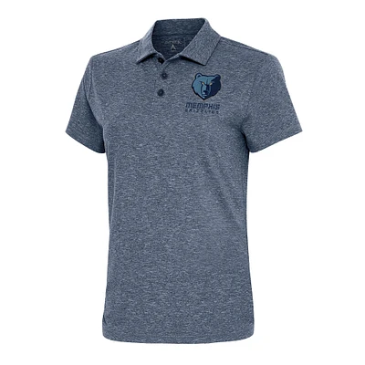 Women's Antigua  Heather Navy Memphis Grizzlies Motivated Polo