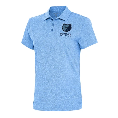 Women's Antigua  Heather Powder Blue Memphis Grizzlies Motivated Polo