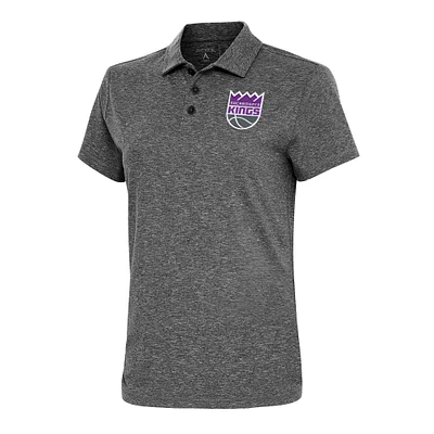 Women's Antigua  Heather Black Sacramento Kings Motivated Polo