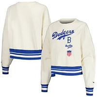 Women's Pro Standard Cream Los Angeles Dodgers Retro Classic Fleece Pullover Sweatshirt