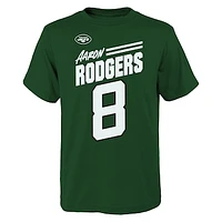 Youth Aaron Rodgers Green New York Jets Name & Number Tilt T-Shirt