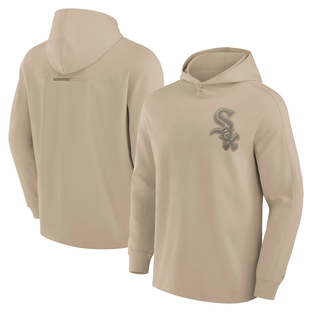 Men's Fanatics Khaki Chicago White Sox Elements Lightweight Fleece Hoodie