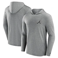 Men's Fanatics Black Atlanta Braves Front Office Tech Lightweight Hoodie T-Shirt