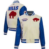 Women's Pro Standard  Cream Buffalo Bills Retro Classic Vintage Full-Zip Varsity Jacket