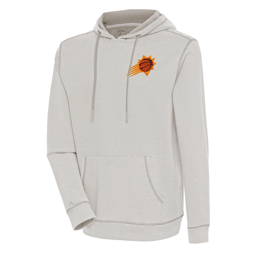 Men's Antigua Oatmeal Phoenix Suns Axe Bunker Tri-Blend Pullover Hoodie
