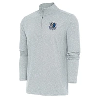 Men's Antigua Heather Dallas Mavericks Hunk Quarter-Zip Pullover Top