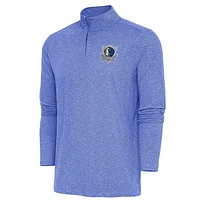Men's Antigua  Heather Royal Dallas Mavericks Hunk Quarter-Zip Pullover Top