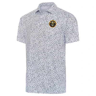Men's Antigua  White Denver Nuggets Motion Polo