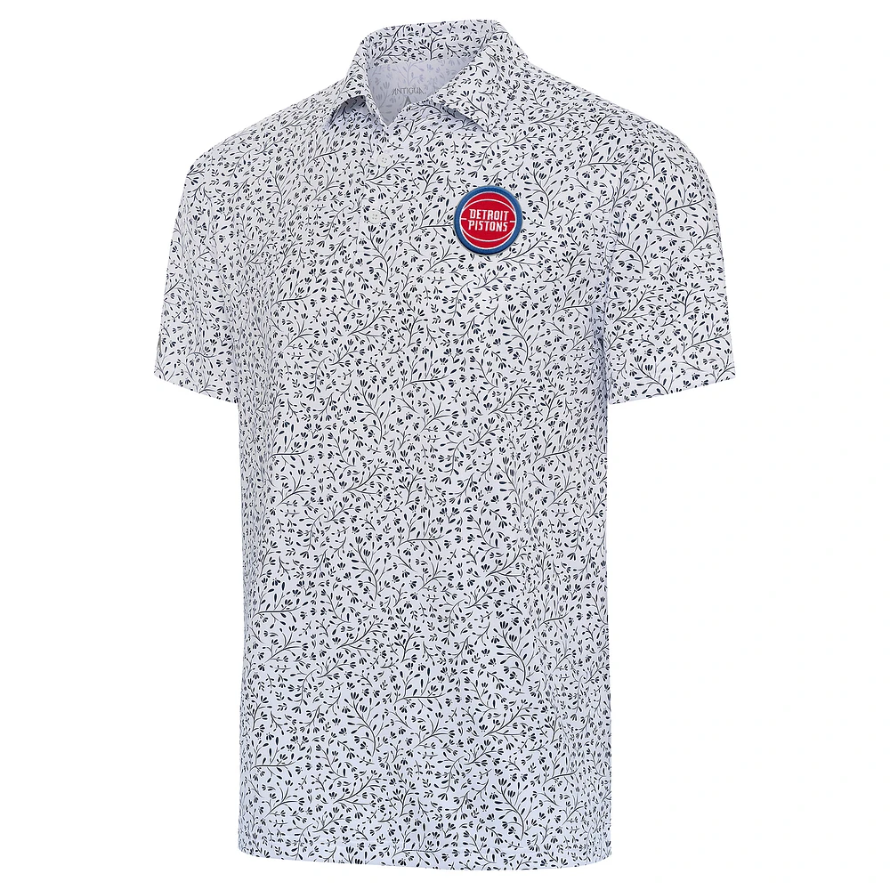 Men's Antigua White Detroit Pistons Motion Polo