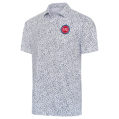 Men's Antigua  White Detroit Pistons Motion Polo