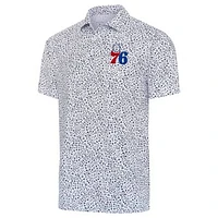 Men's Antigua  White Philadelphia 76ers Motion Polo