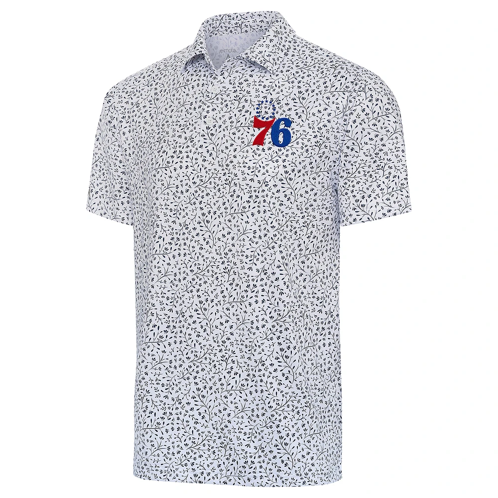 Men's Antigua White Philadelphia 76ers Motion Polo