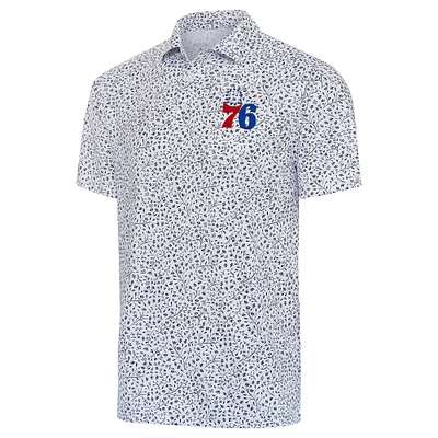 Men's Antigua  White Philadelphia 76ers Motion Polo