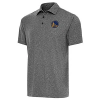Men's Antigua  Heather Black Golden State Warriors Par Polo
