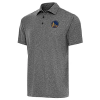 Men's Antigua  Heather Black Golden State Warriors Par Polo