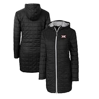 Women's Cutter & Buck  Black Big 12 Gear Rainier Primaloft Eco Insulated Hooded Long Coat