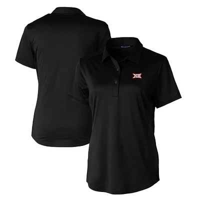 Women's Cutter & Buck  Black Big 12 Gear DryTec Prospect Textured Stretch Polo