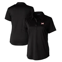 Women's Cutter & Buck  Black Big 12 Gear DryTec Prospect Textured Stretch Polo