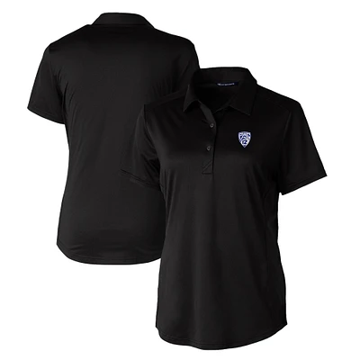 Women's Cutter & Buck  Black Pac-12 Gear DryTec Prospect Textured Stretch Polo