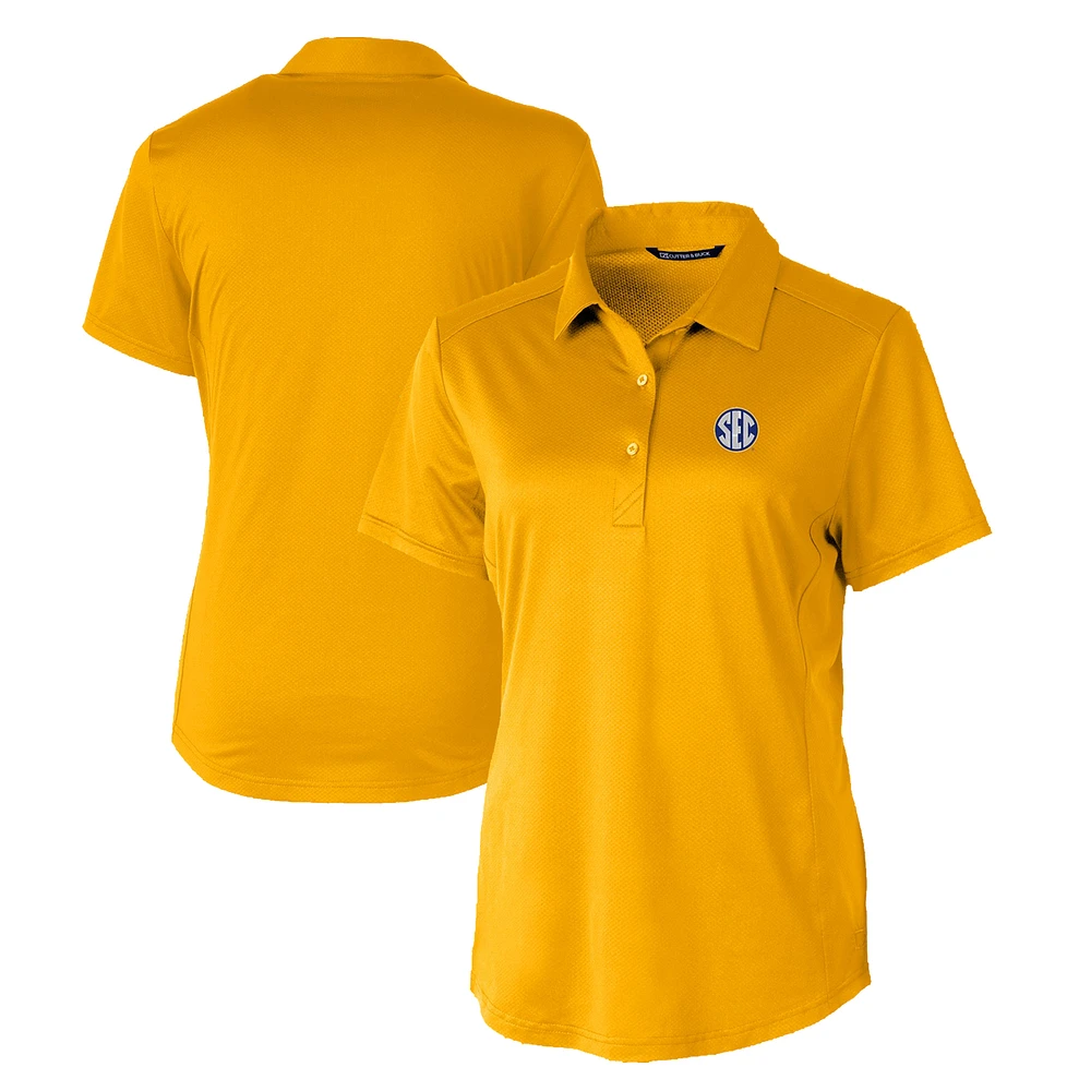 Women's Cutter & Buck Gold SEC Gear DryTec Prospect Textured Stretch Polo